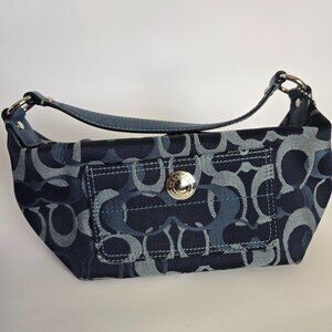 Coach Blue Signature Canvas and Leather Hobo